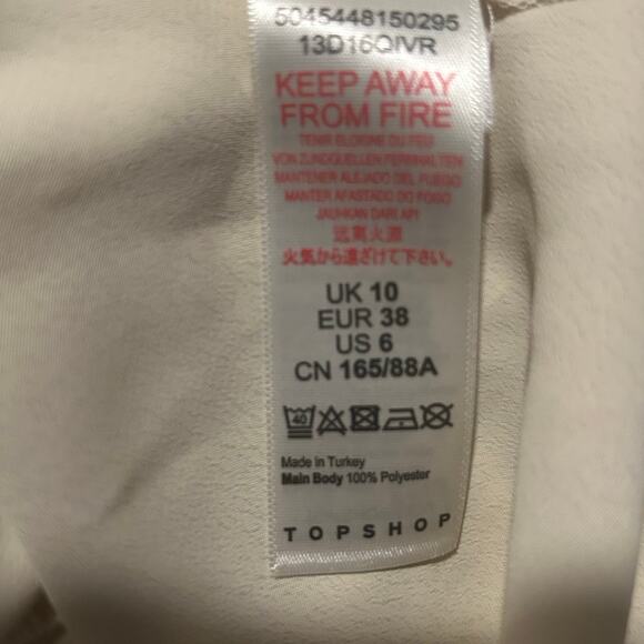Topshop Wrap Belted Cream Blouse size 6 NWT - Picture 11 of 13